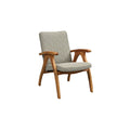 Mid-Century Modern Upholstered Lounge Chair with Wooden Arms